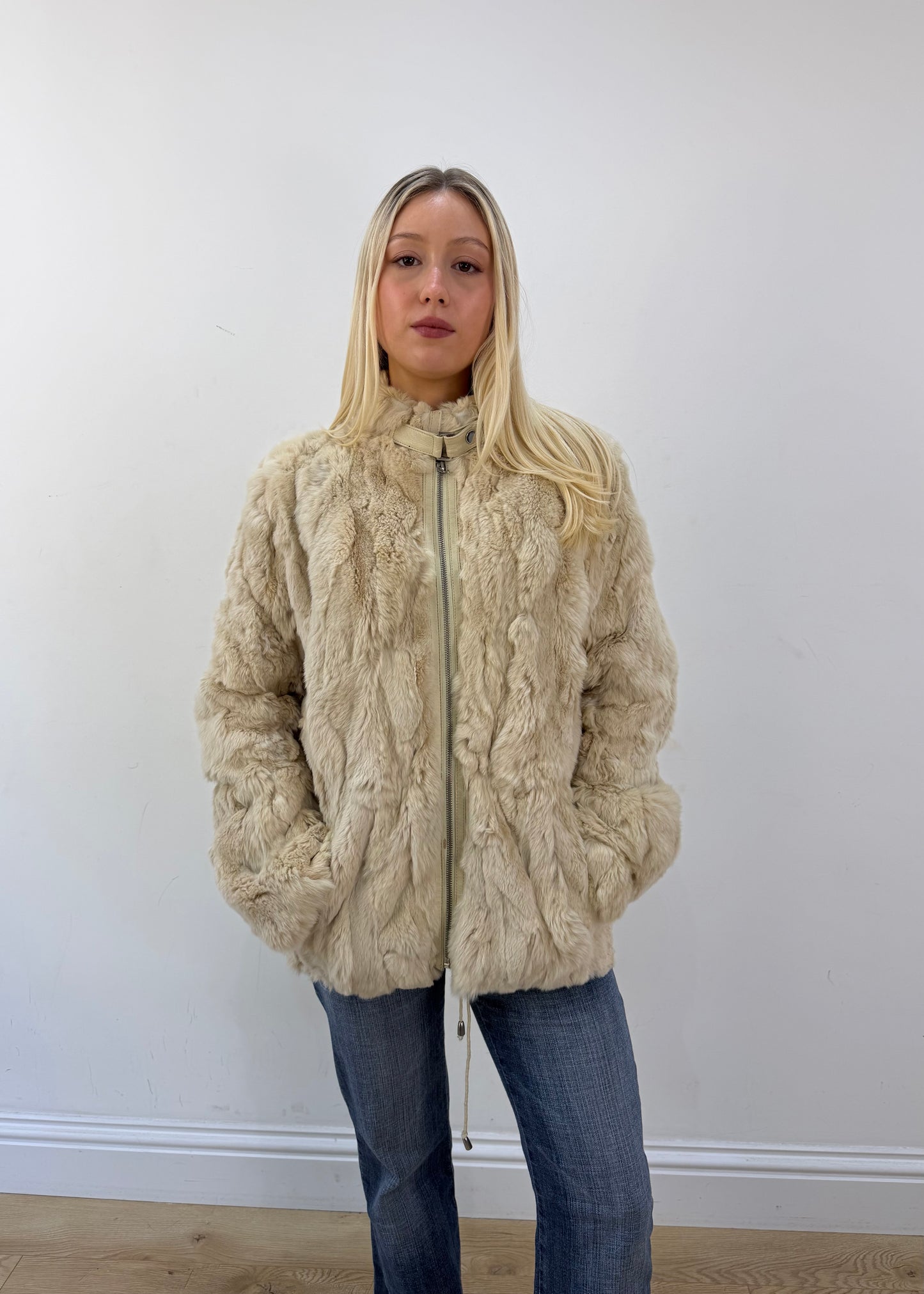 extra large cream gamble faux fur jacket 3