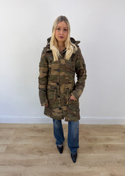large khaki khujo camouflage parka coat 1