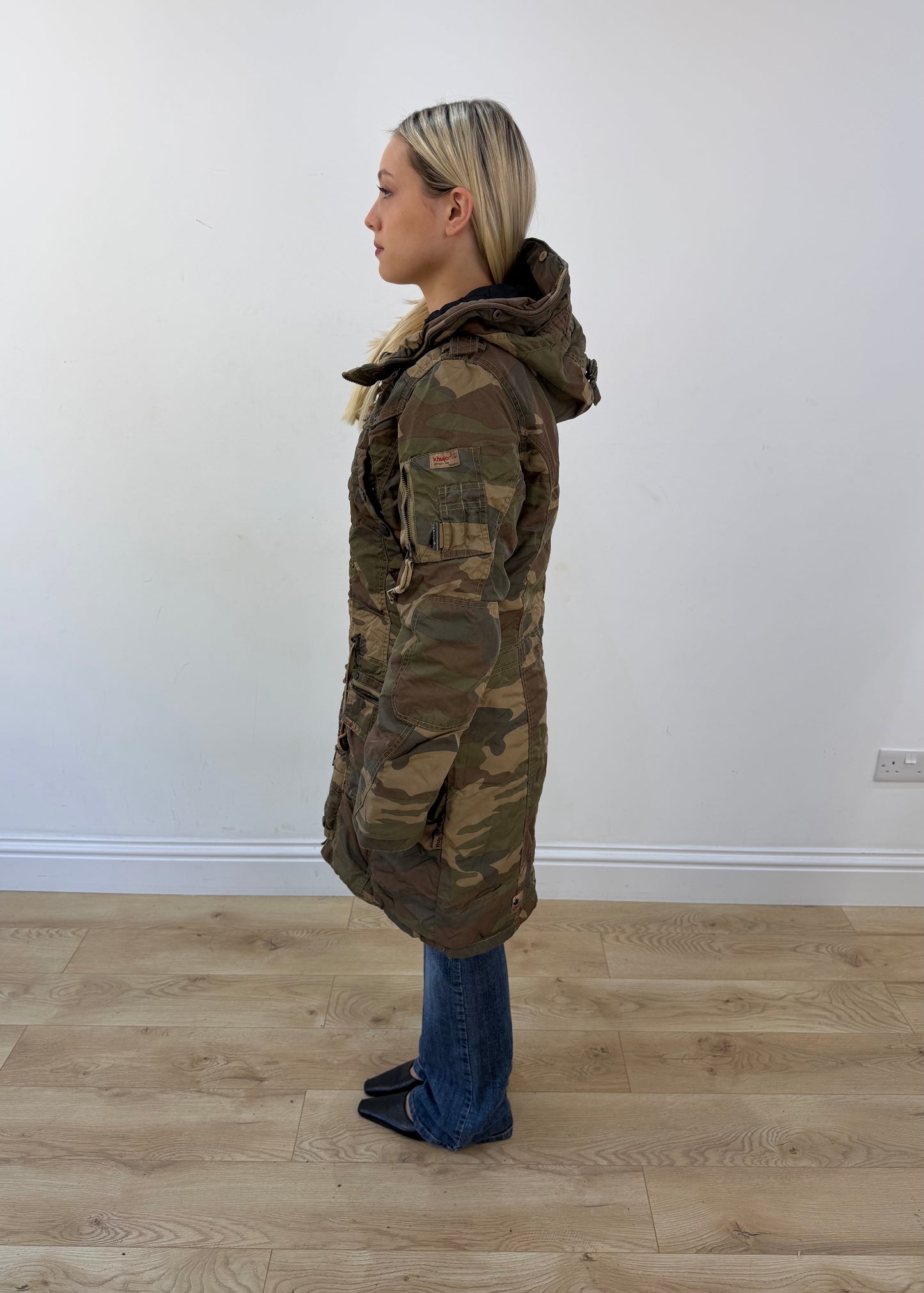 large khaki khujo camouflage parka coat 5