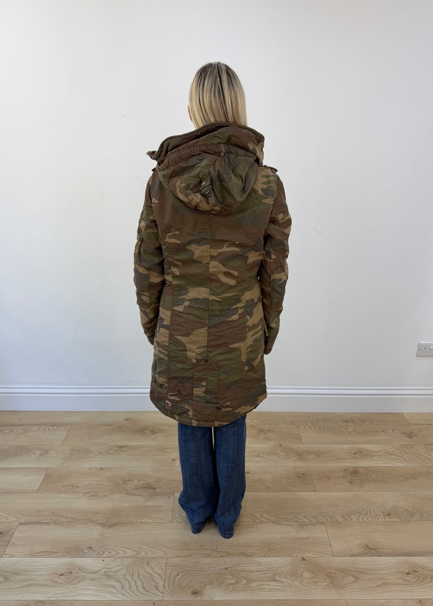 large khaki khujo camouflage parka coat 7