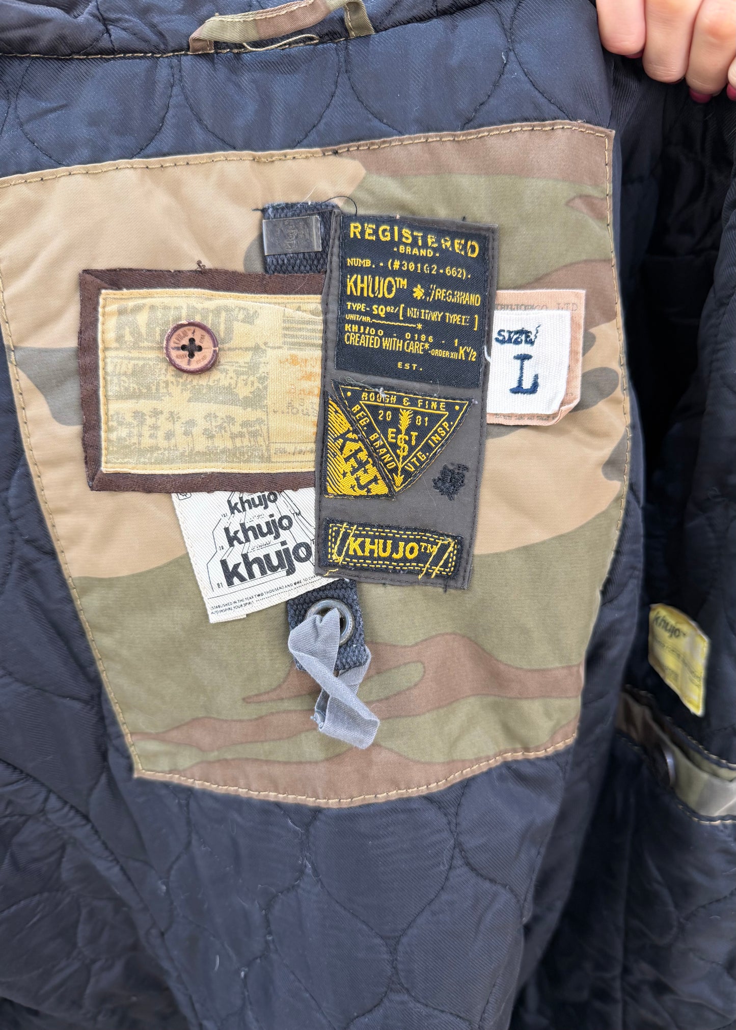 large khaki khujo camouflage parka coat 8