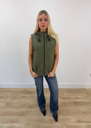 medium khaki s.oliver hooded utility gilet 1