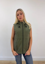 medium khaki s.oliver hooded utility gilet 3