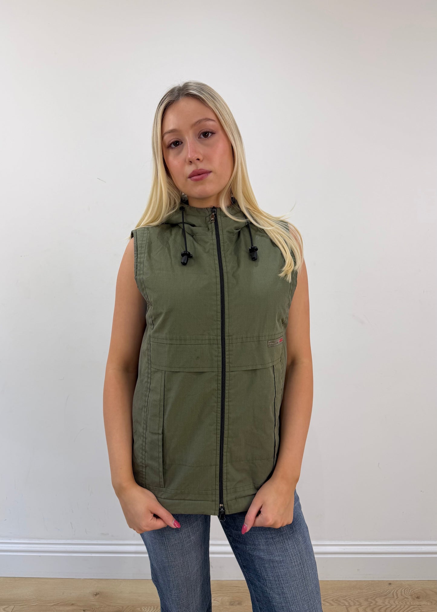 medium khaki s.oliver hooded utility gilet 3