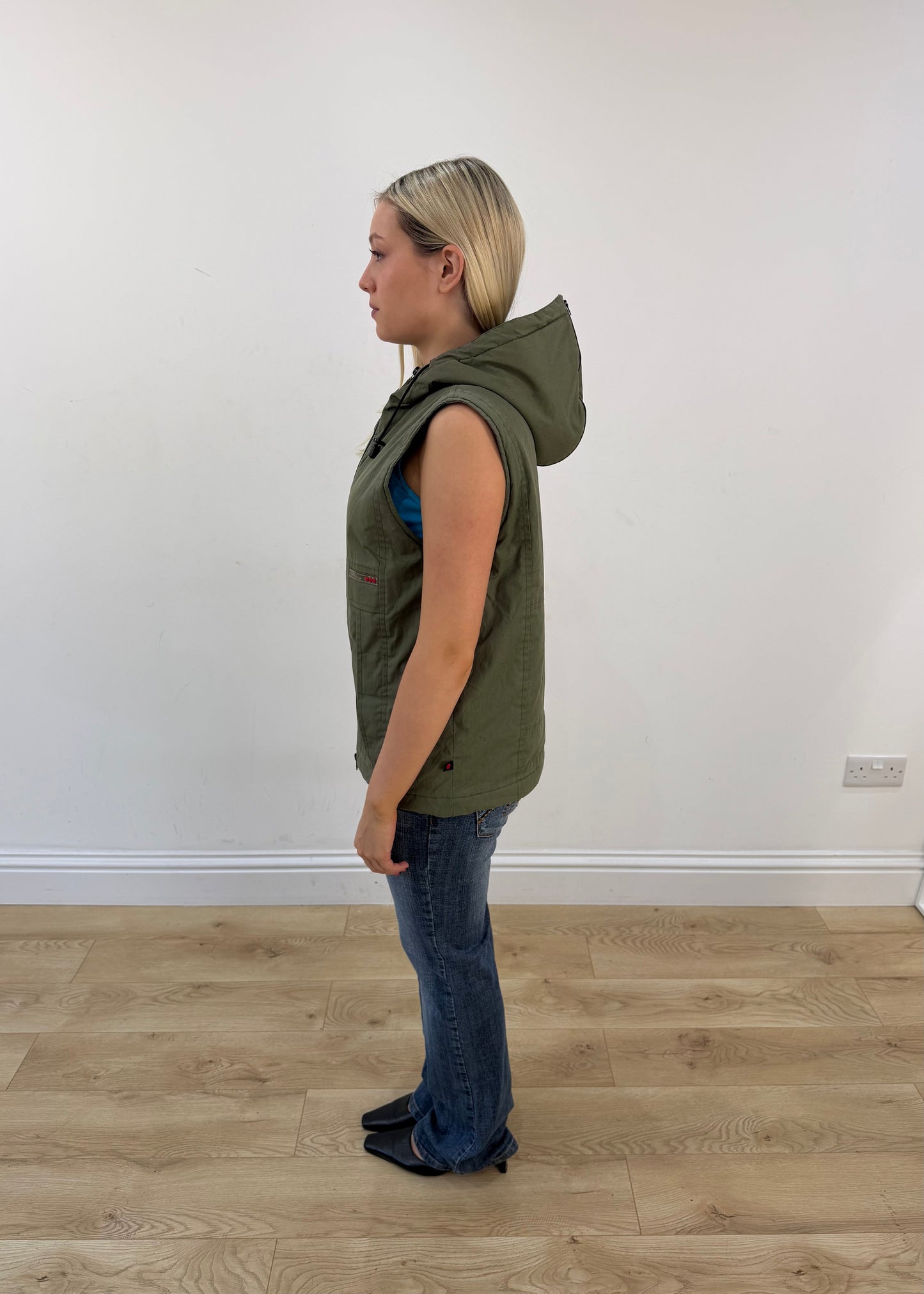 medium khaki s.oliver hooded utility gilet 5