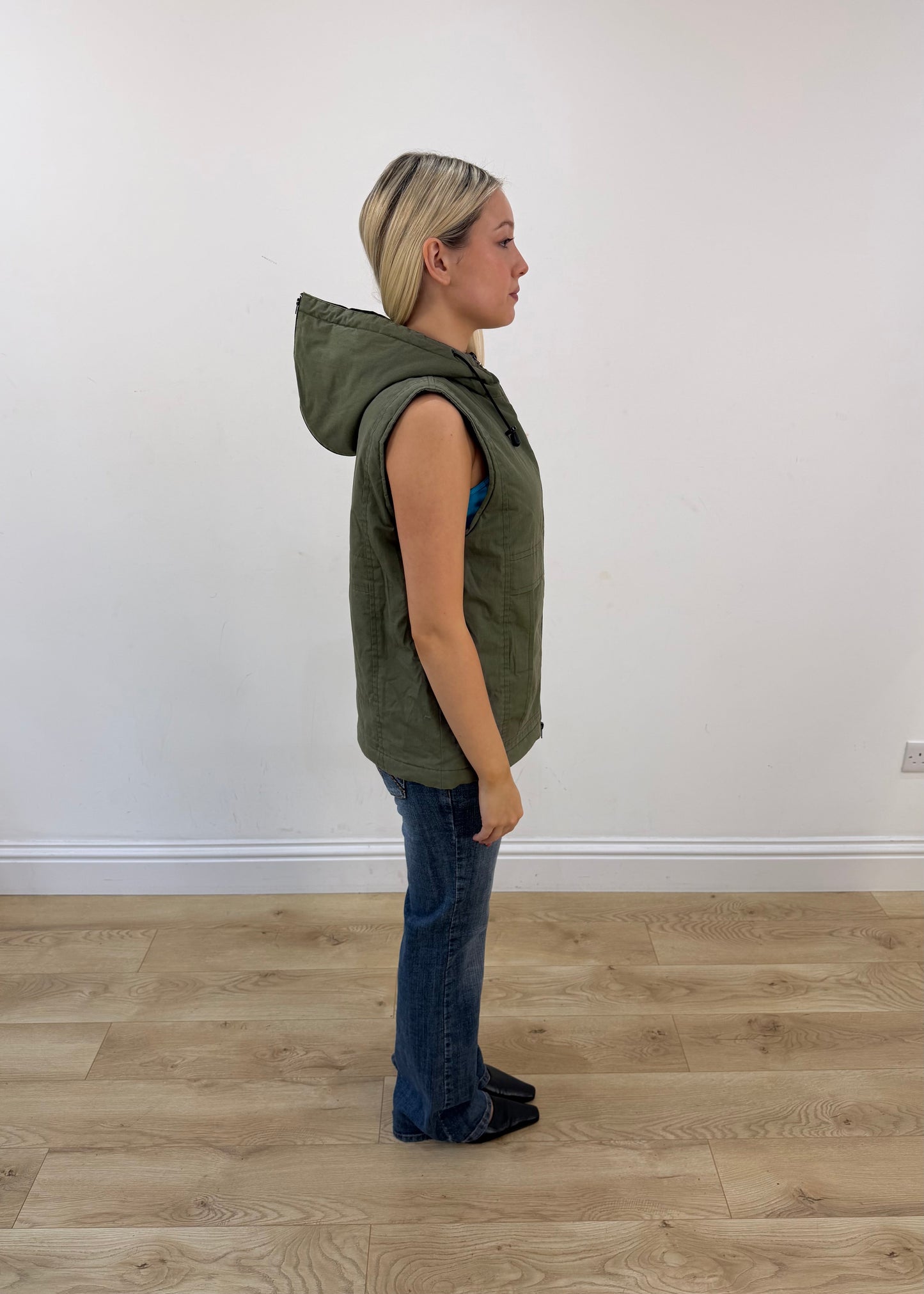 medium khaki s.oliver hooded utility gilet 6