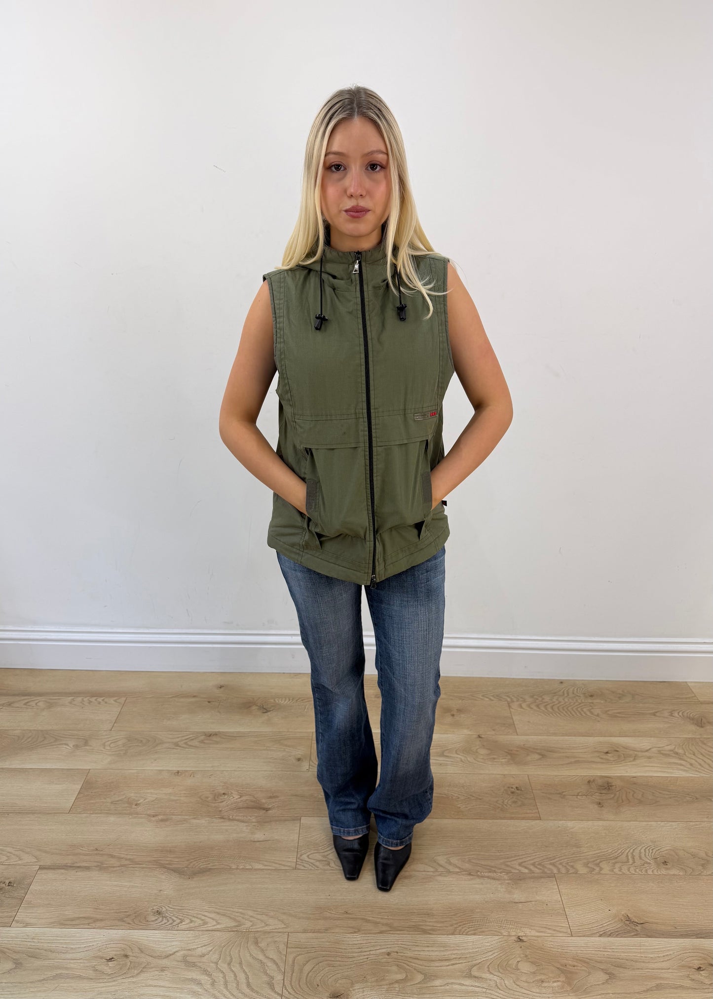 medium khaki s.oliver hooded utility gilet 8