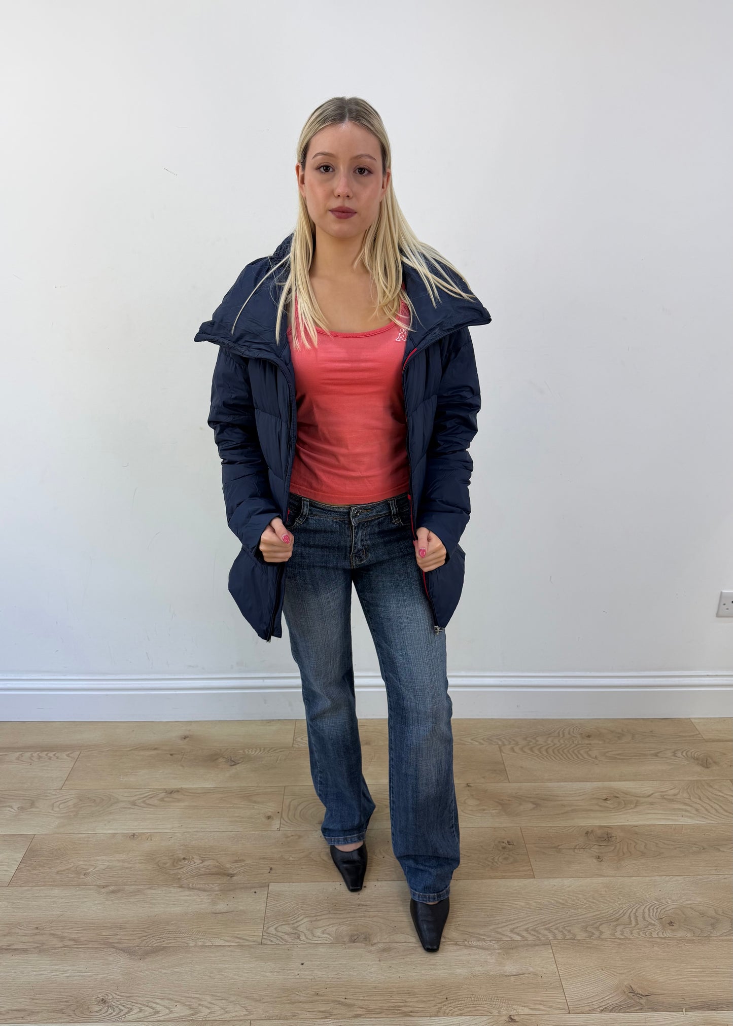 medium navy robe di kappa puffer jacket 4