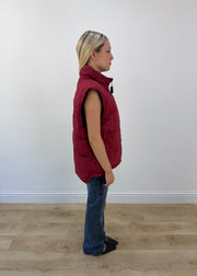medium burgundy tommy hilfiger puffer gilet 6