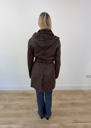 small brown polo garage hooded belted utility jacket 7