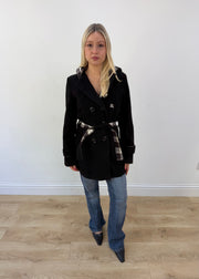 medium black burberry hooded coat 1