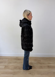 small black fishbone plaid hooded jacket 6