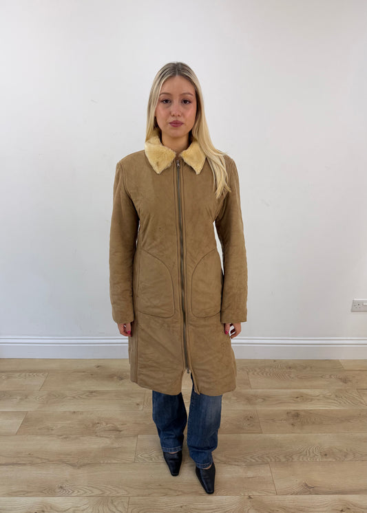 medium tan benetton corduroy coat 1