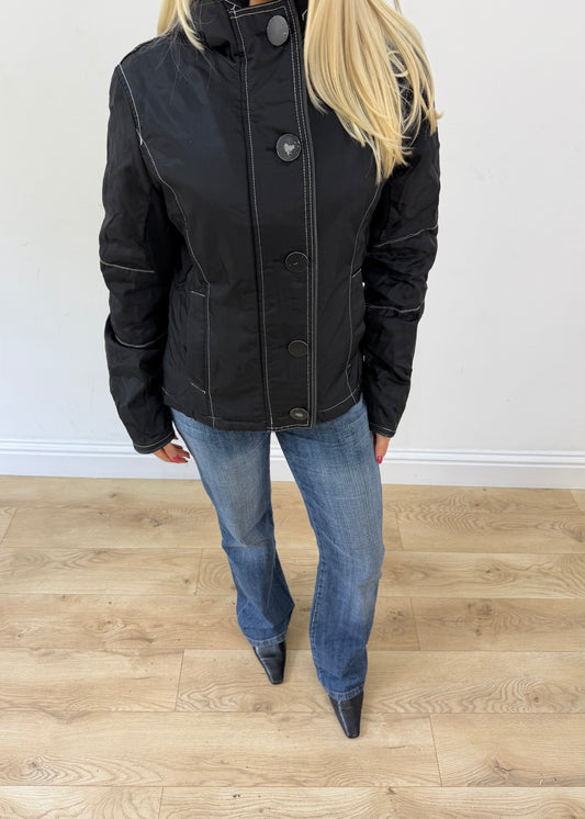 medium black hooded fitted jacket 2