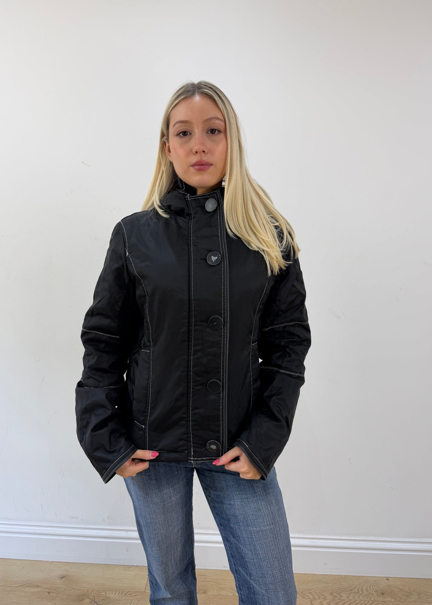 medium black hooded fitted jacket 3