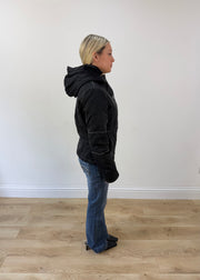 medium black hooded fitted jacket 6