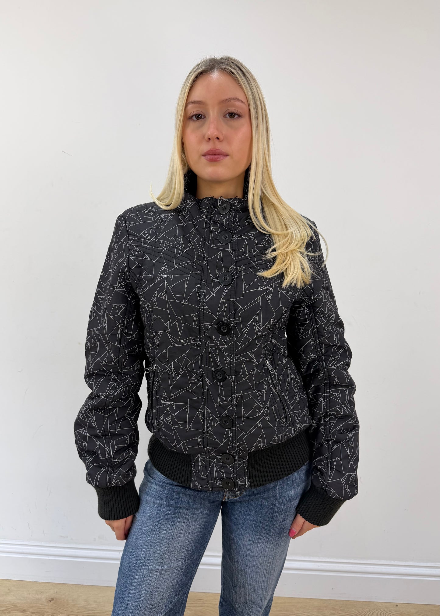 small black fishbone patterned jacket 3