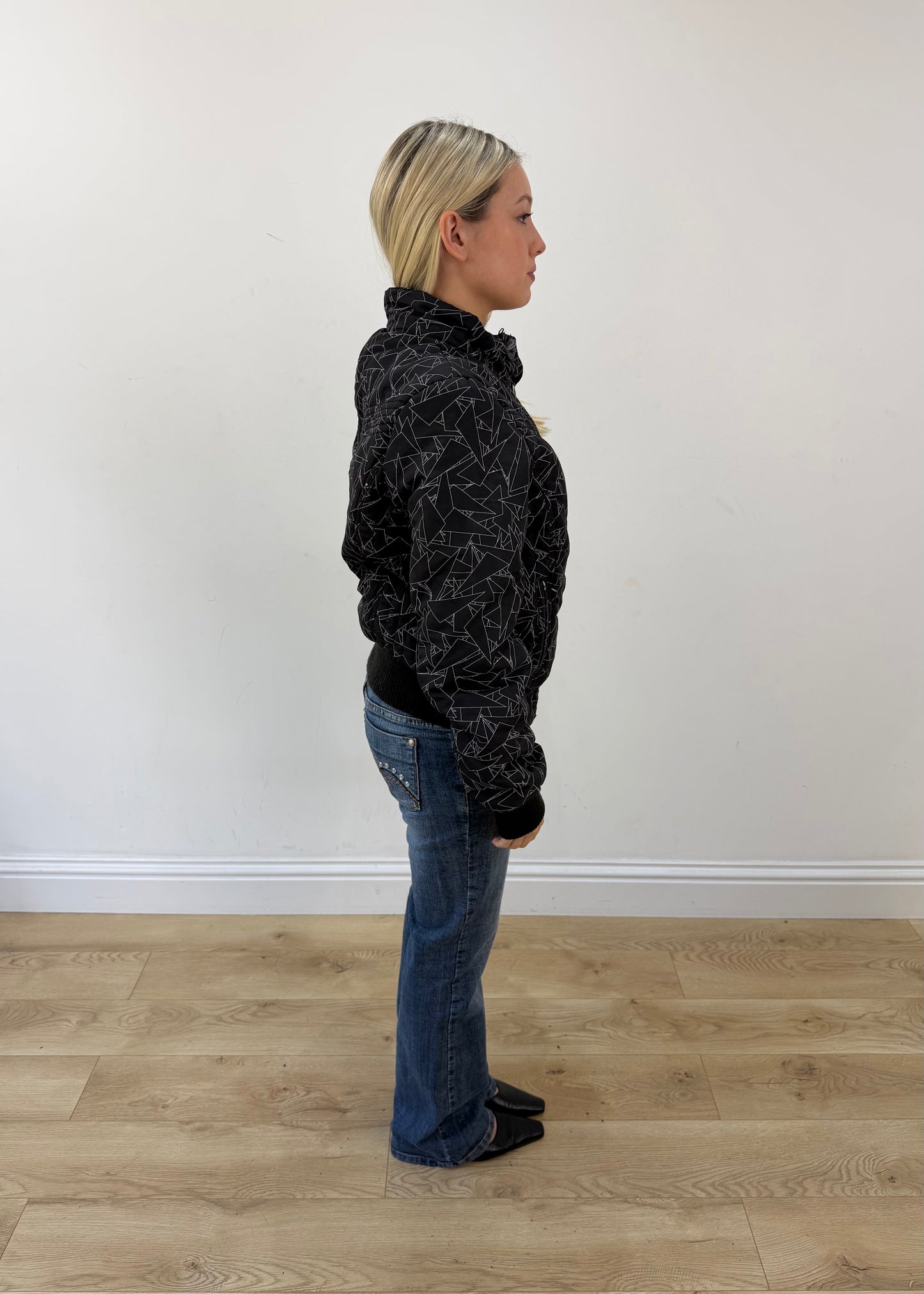 small black fishbone patterned jacket 6