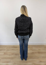 small black fishbone patterned jacket 7