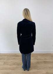 medium navy klandestine velvet long blazer 7