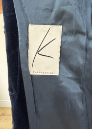 medium navy klandestine velvet long blazer 8