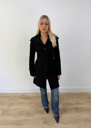 small black patrizia pepe structured coat 1