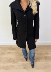 small black patrizia pepe structured coat 2