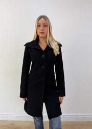 small black patrizia pepe structured coat 3