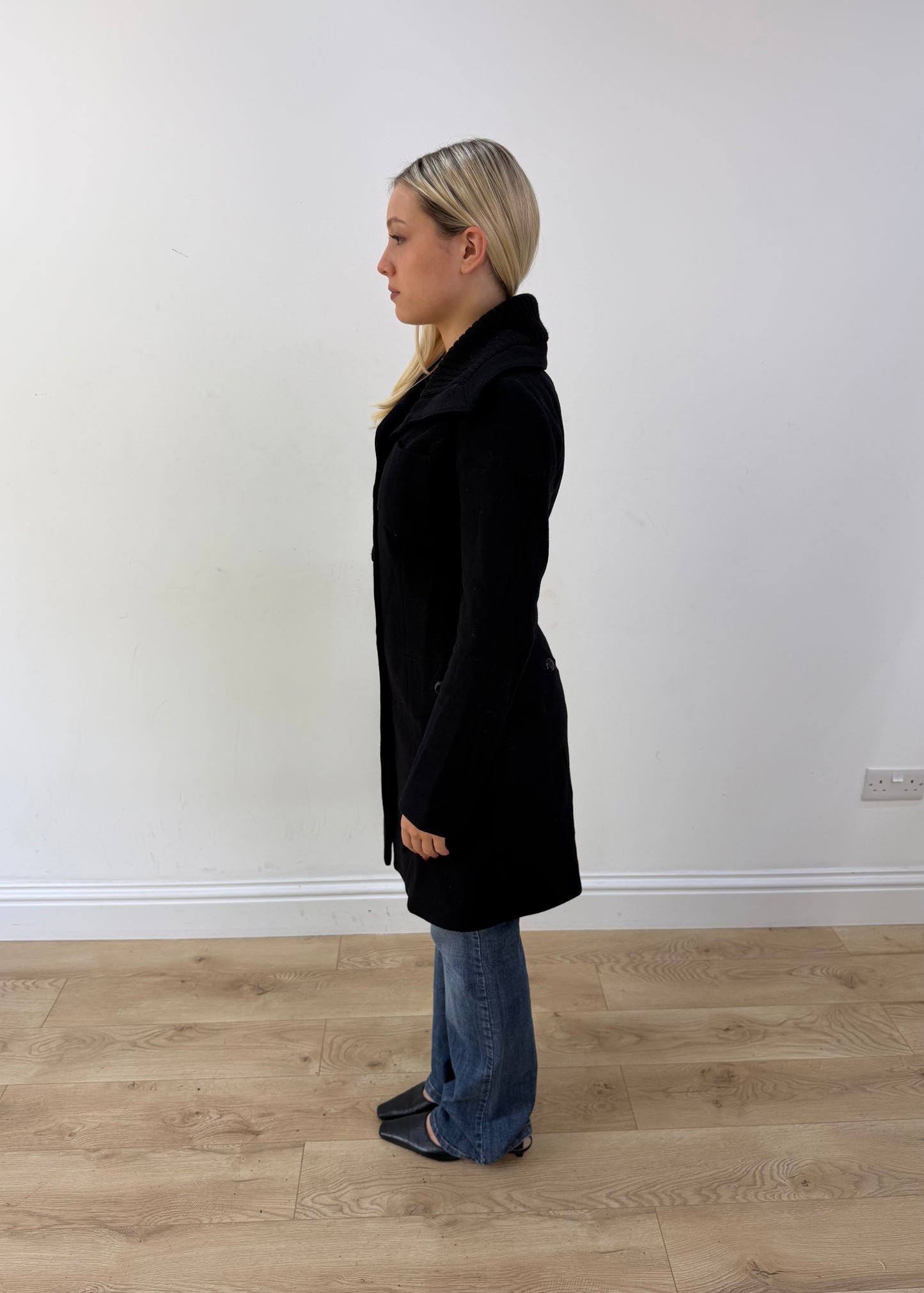 small black patrizia pepe structured coat 5