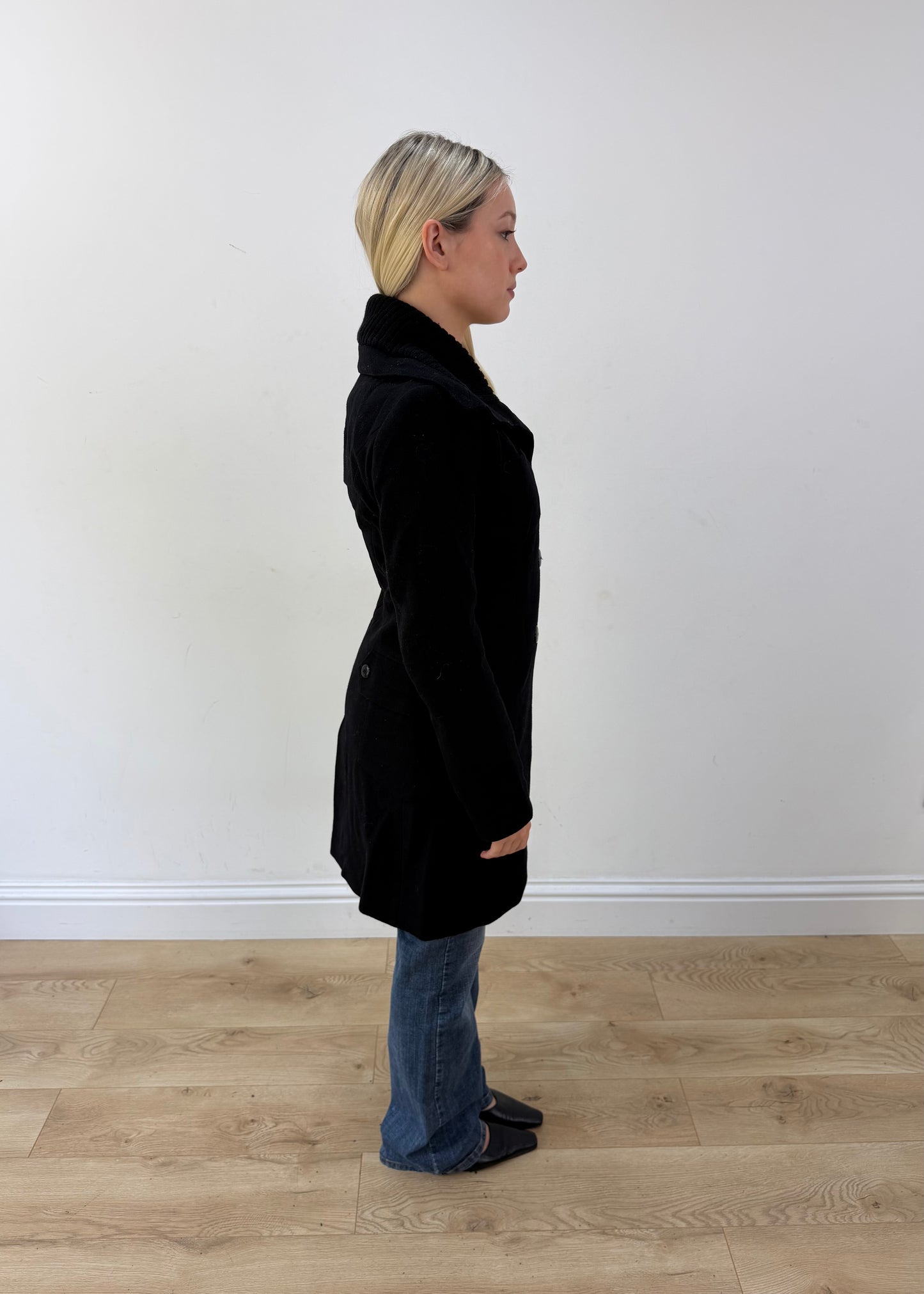 small black patrizia pepe structured coat 6