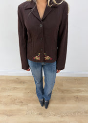 medium brown embroidered blazer 2