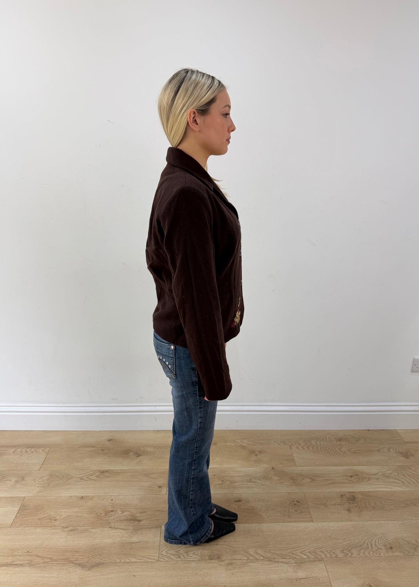 medium brown embroidered blazer 6