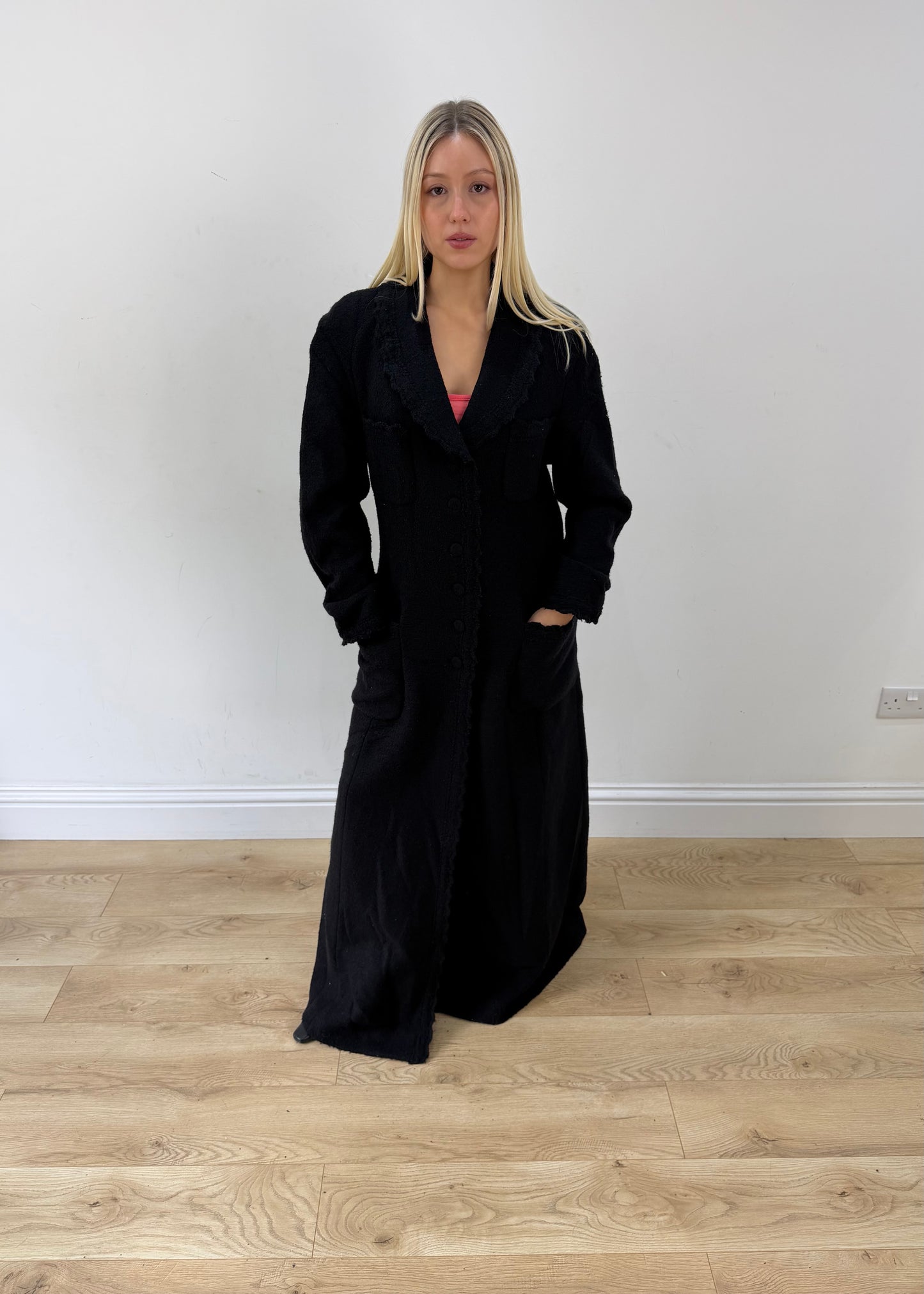 medium black rena lange maxi coat image 1