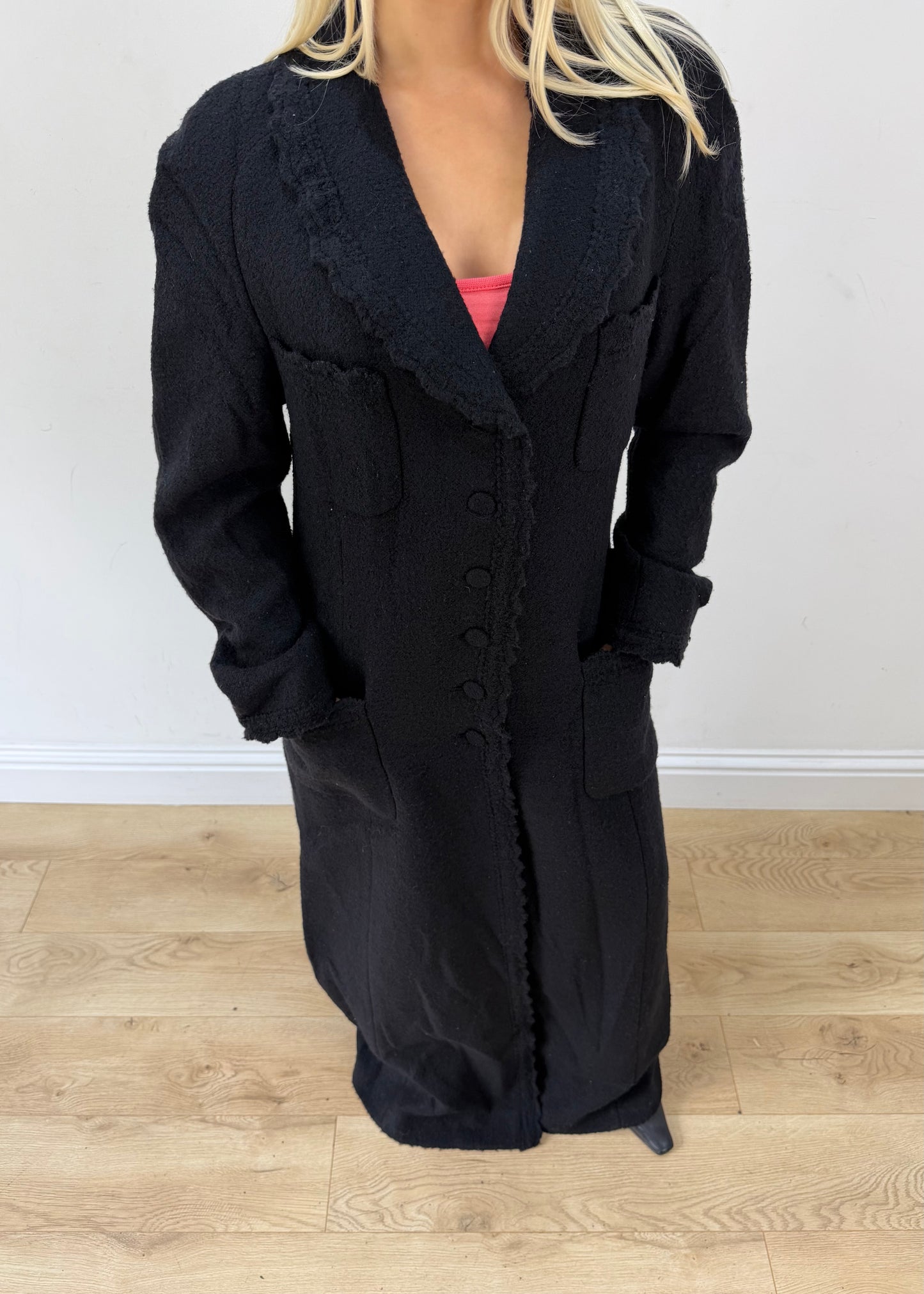 medium black rena lange maxi coat image 2