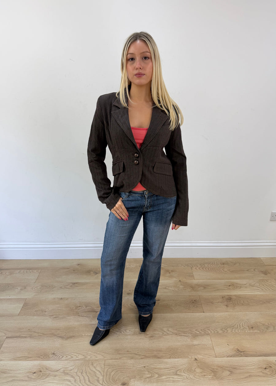 medium brown mirella mori blazer image 1
