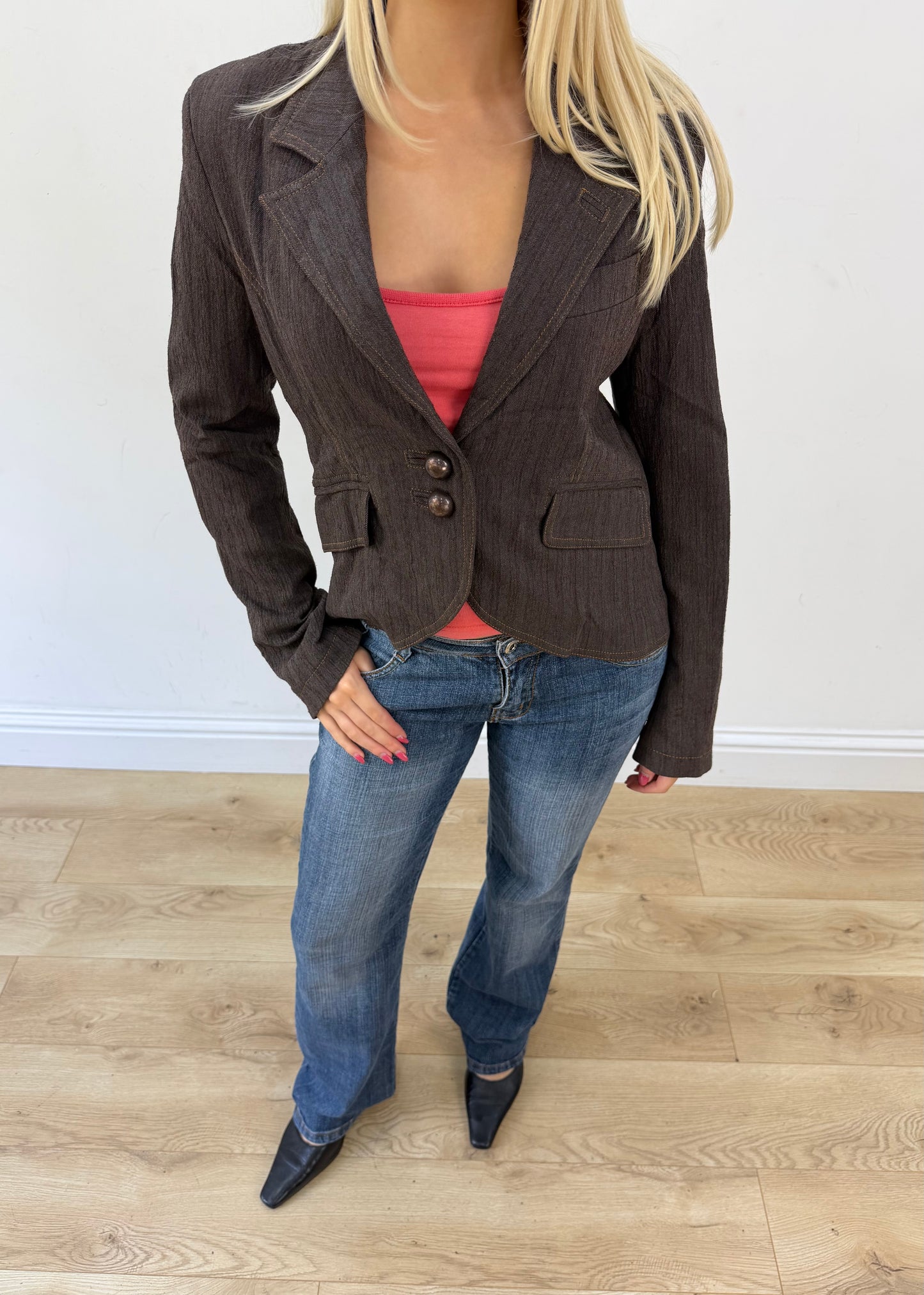medium brown mirella mori blazer image 2