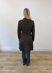 small grey etic herringbone long coat image 7