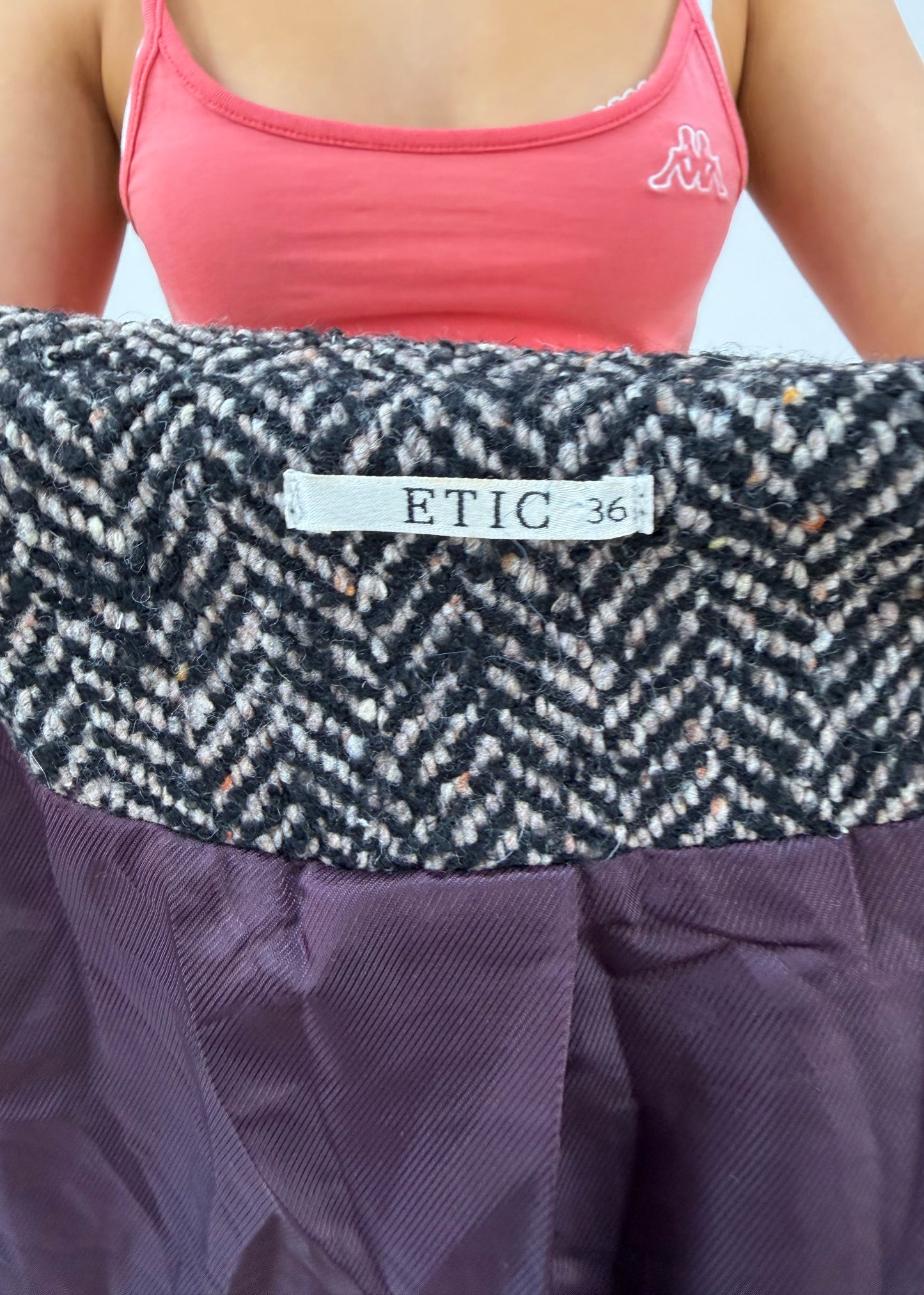 small grey etic herringbone long coat image 8
