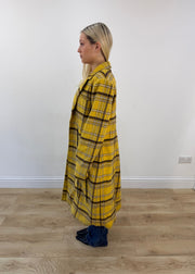 medium yellow plaid long coat 6