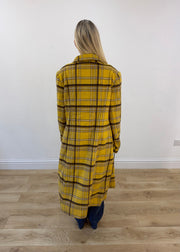medium yellow plaid long coat 7