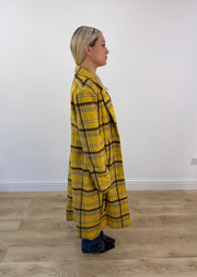 medium yellow plaid long coat 8
