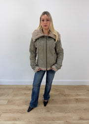 large grey alcott shearling style jacket image 1