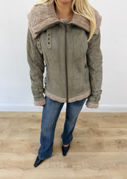 large grey alcott shearling style jacket image 2