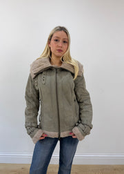 large grey alcott shearling style jacket image 3
