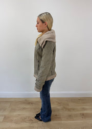 large grey alcott shearling style jacket image 5