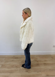 medium white d&h collection faux fur jacket image 4