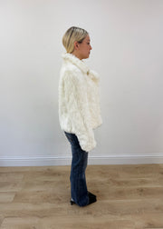 medium white d&h collection faux fur jacket image 5