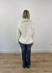 medium white d&h collection faux fur jacket image 6