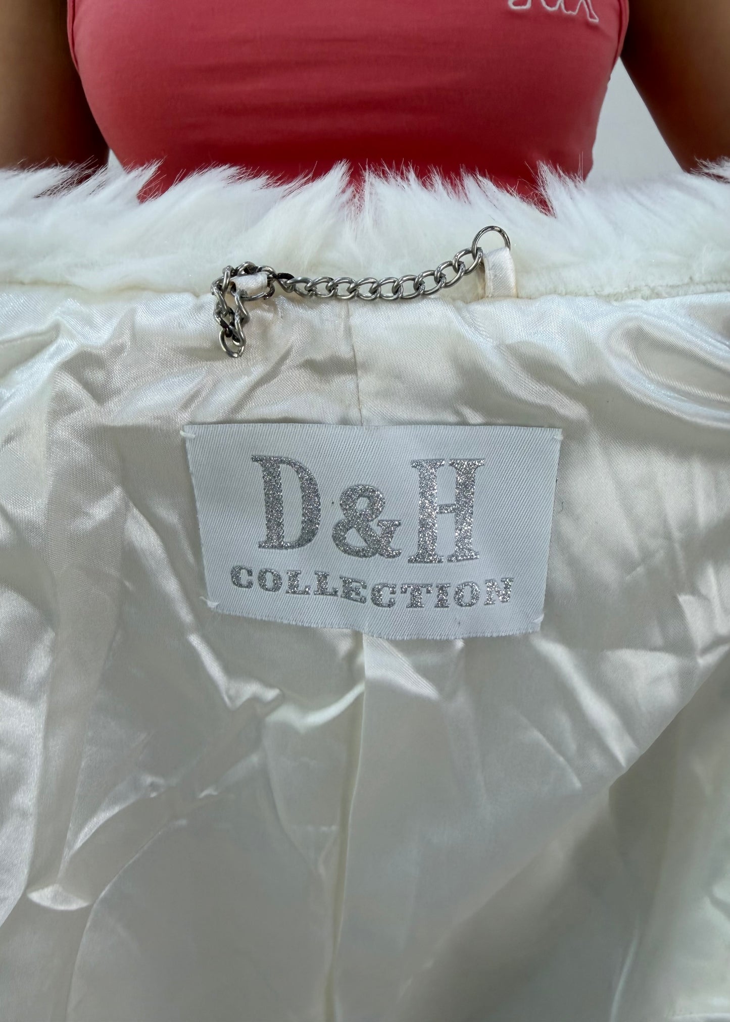 medium white d&h collection faux fur jacket image 8