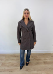 medium grey double breasted short coat image 1